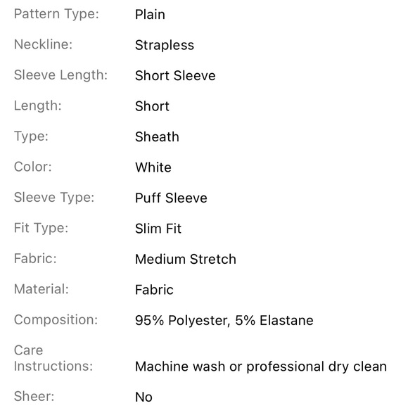 SHEIN ADYCE White Big Bow Cocktail Party Dress With Puff Sleeve Size S (4) - Picture 3 of 5